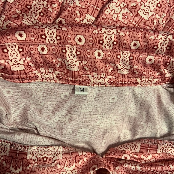 Women’s Red/white print Boho -3/4 Sleeves with slit Dress, Medium - Picture 5 of 5